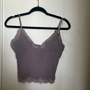 SKIMS Gray Lace Trim Camisole